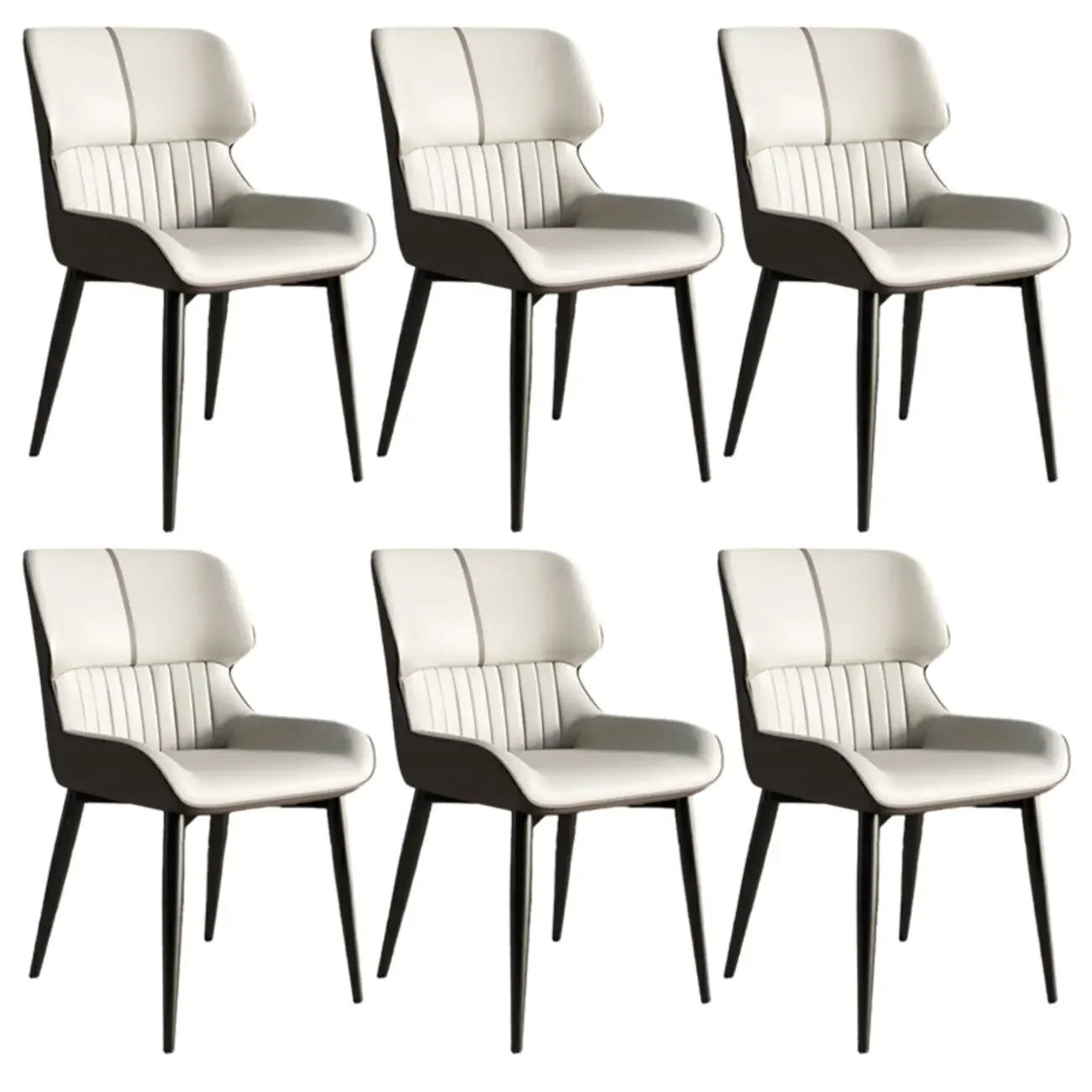 Leather Low Solid Back Armless Dining Side Chair