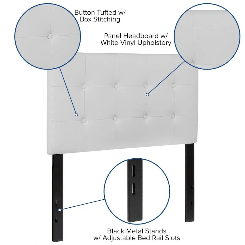 Button Tufted Upholstered Headboard