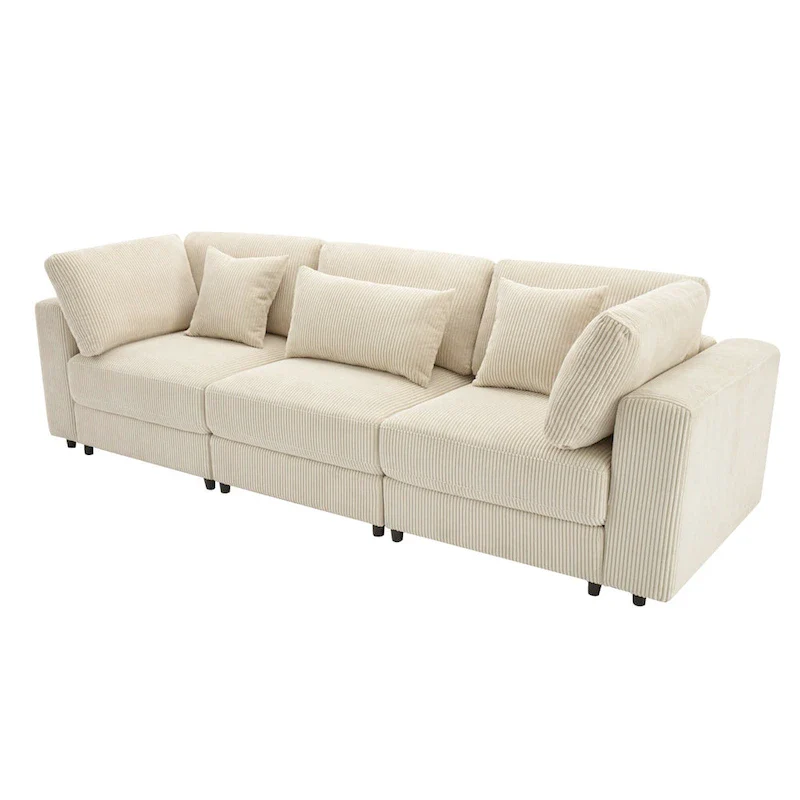 105 Sofa with Cushions and 5 Pillows