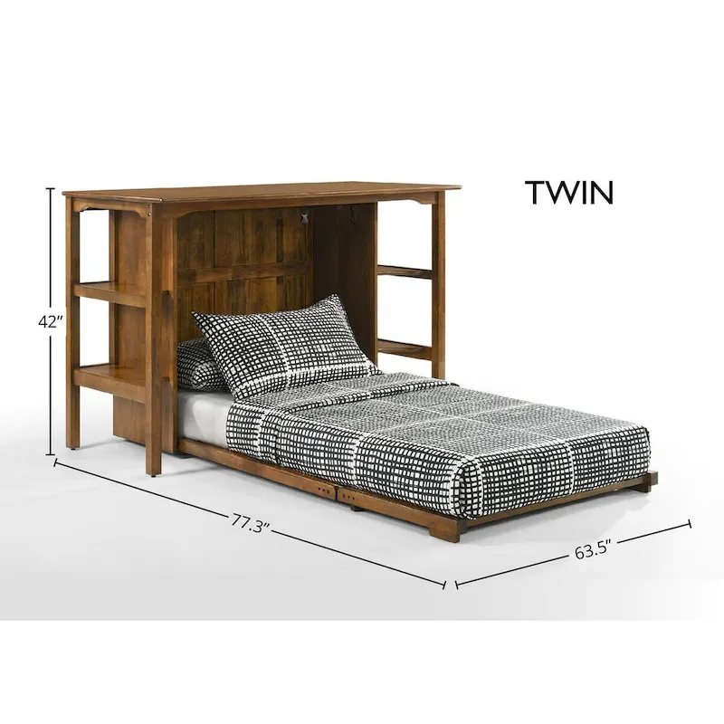 Siesta Desk Murphy Bed with Gel Memory Foam Mattress