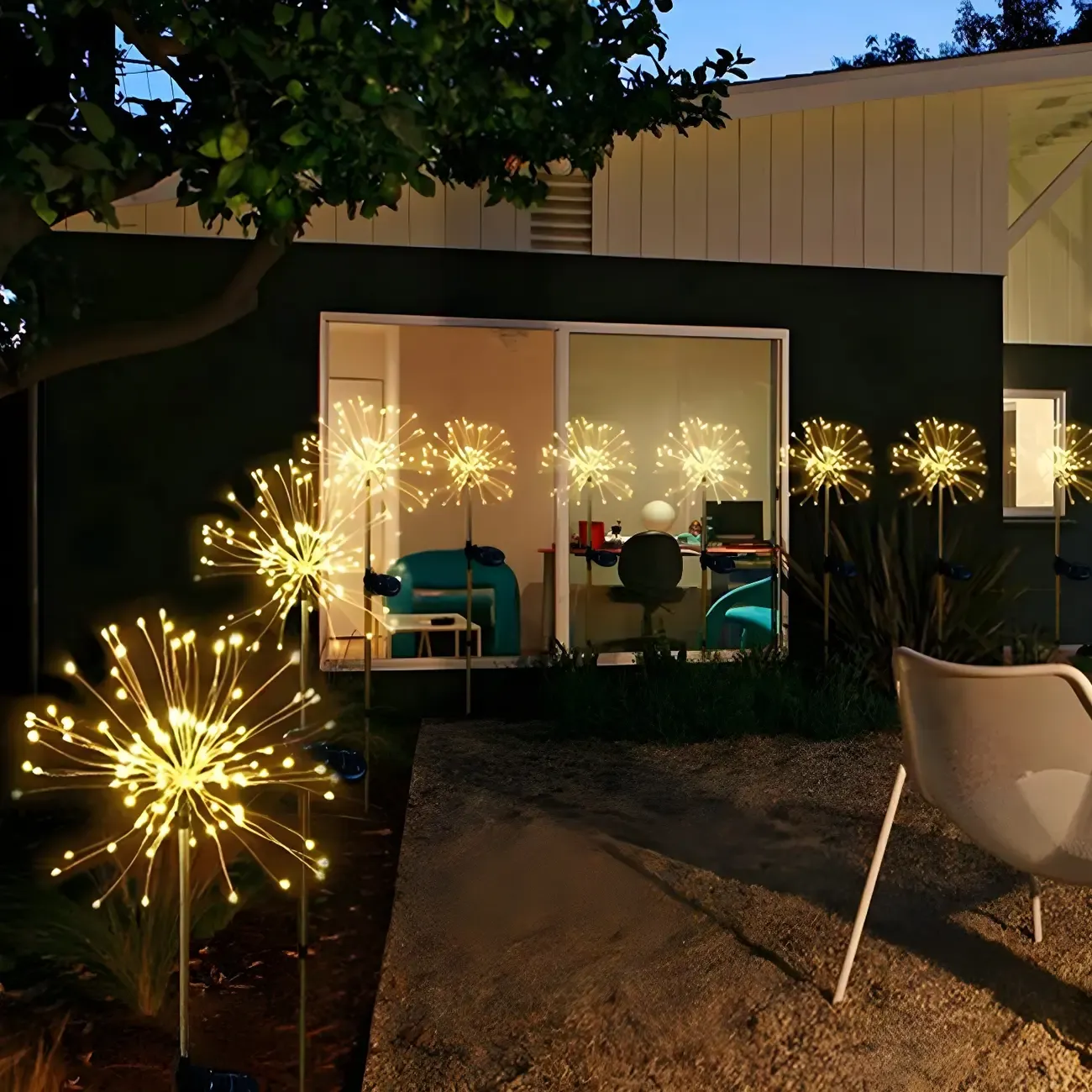 Firework Solar Metal Ground Landscape Light