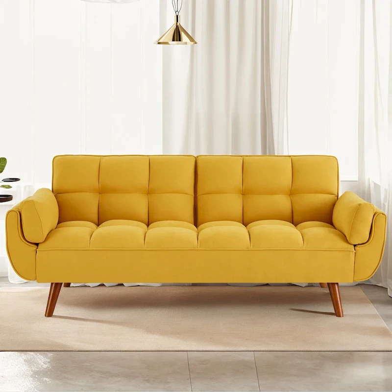 75.39 Sofa Bed, Convertible Sleeper Couch with Pillows, Foldable Loveseat Furniture for Living Room
