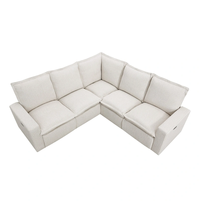 89.76 L-Shaped 5-Seater Sofa with Recliner