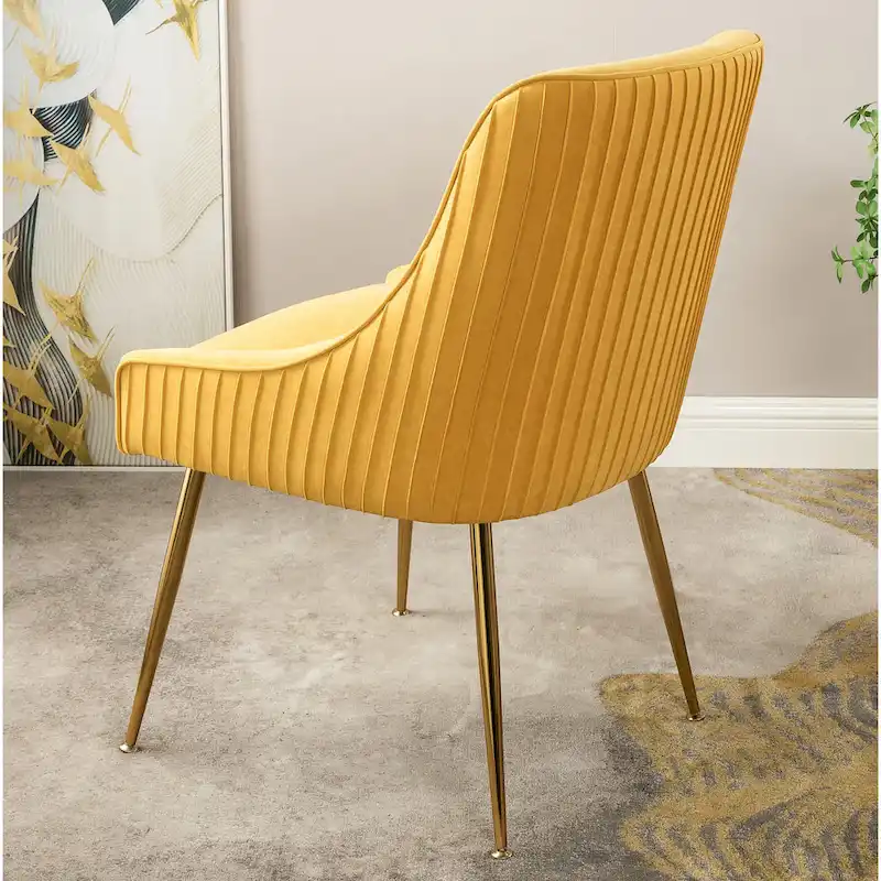 Mid Century Velvet Upholstered Dining Chair