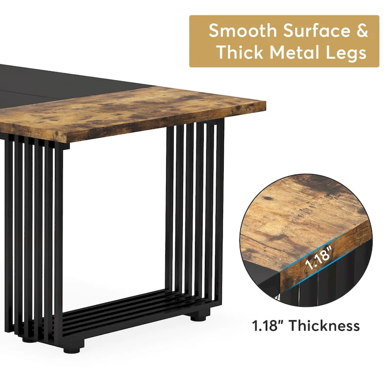 70.9 Modern Office Desk, Wood Computer Desk Large Executive Desk