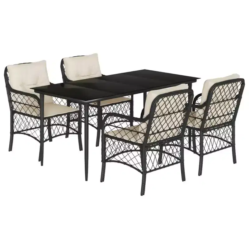 vidaXL Modern Outdoor Garden Dining Set with Cushions
