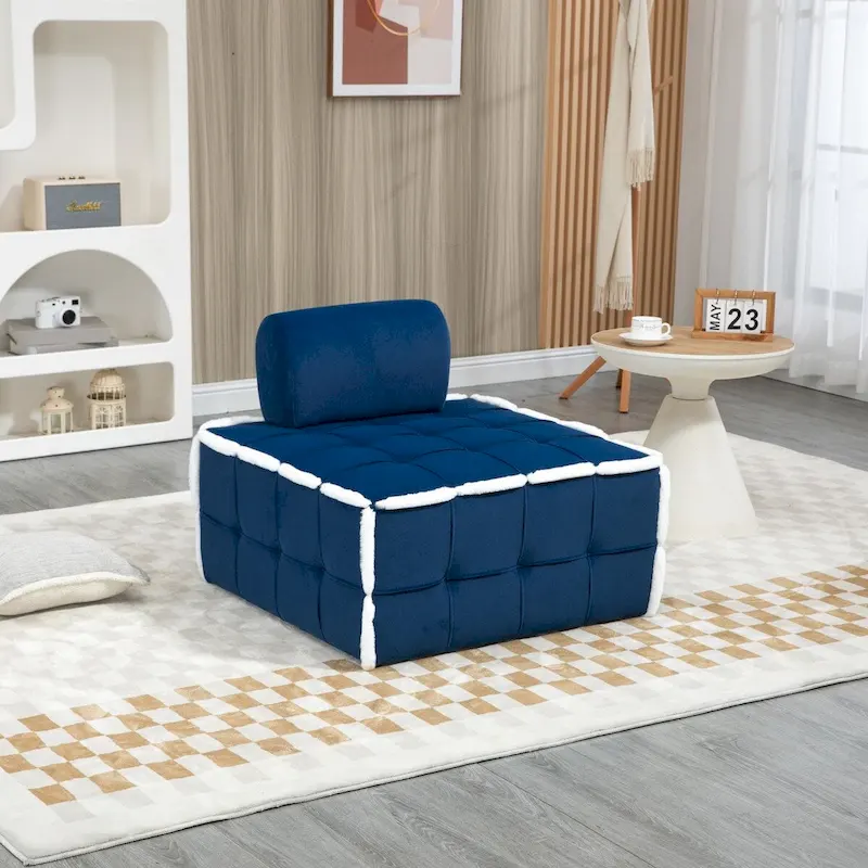 Upholstered Deep Seat Armless Chair Accent Single Lazy Sofa Lounge