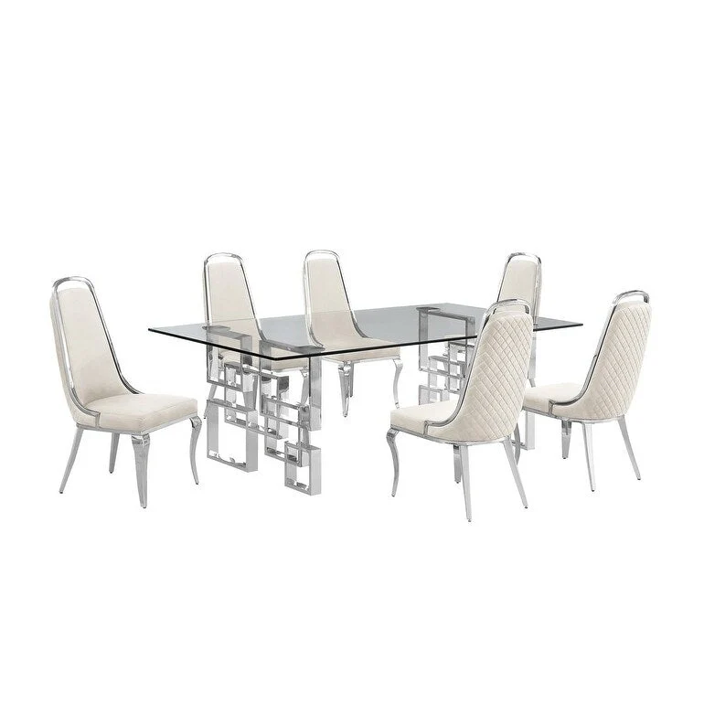 Best Quality Furniture Big Glass Table Dining Sets