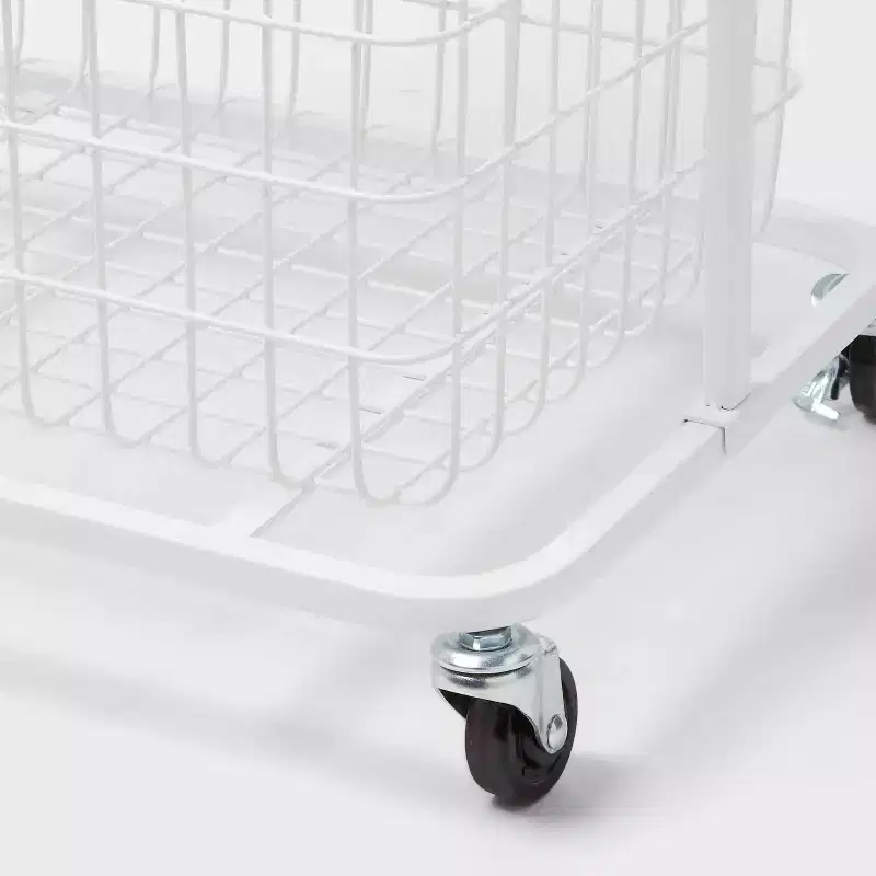 Wire Wood Basket Cart - White - Brightroom™