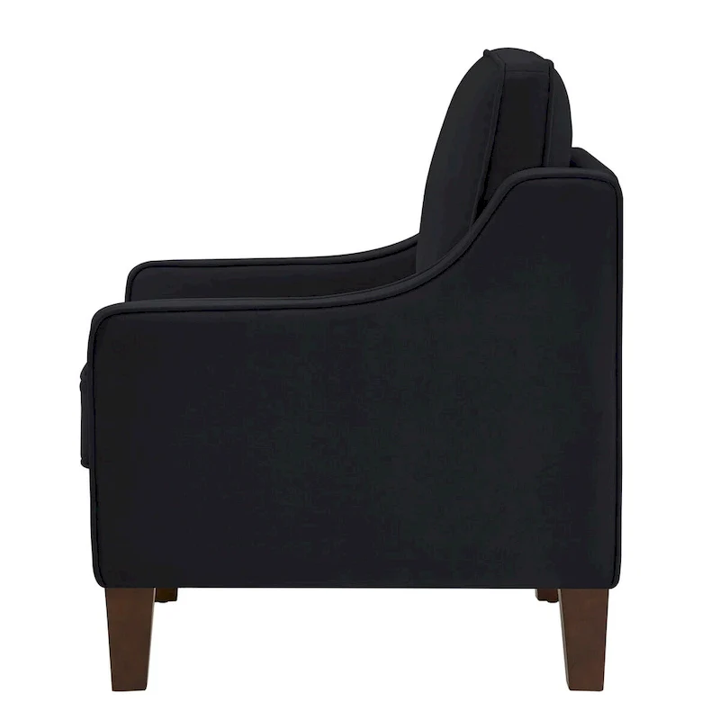 Upholstered Velvet Accent Chair with Wooden Legs