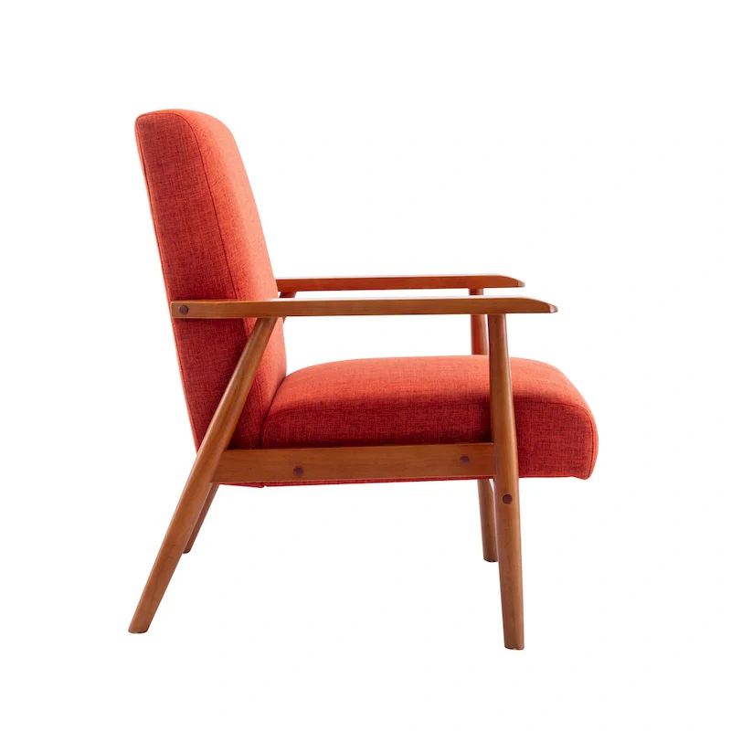 Gelso Fabric Accent Chair with Rubberwood Legs