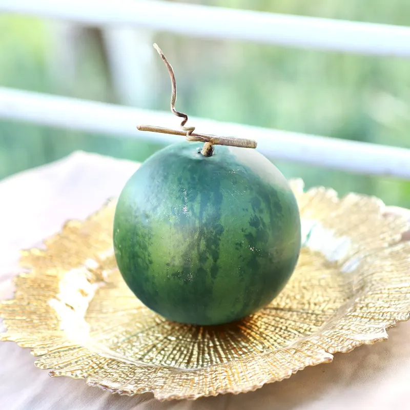 Set of 2 Artificial Watermelon with Vine Prop Fruit Decor Accent Piece 5.5in - 5.5  L x 5.5  D