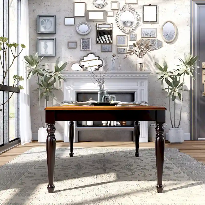 Furniture of America Levole Two-tone 78-inch Expandable Dining Table