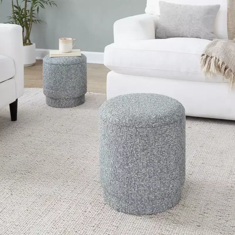 LumiSource Marla Upholstered Ottoman Set Fabric