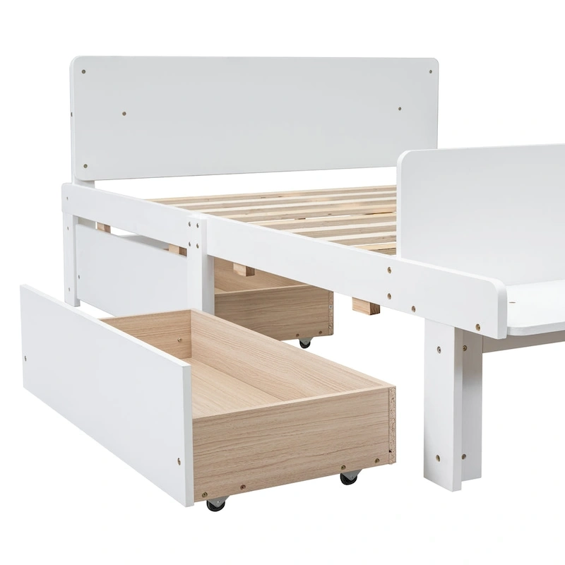 Full Bed with Footboard Bench,2 drawers
