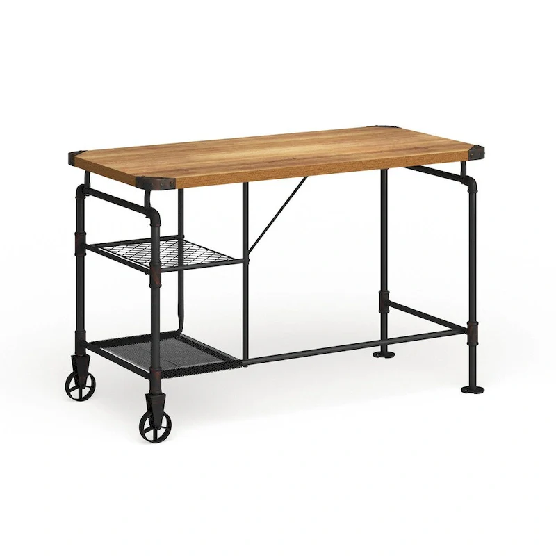 Wini Industrial Black 47-inch Metal Computer Desk by Furniture of America