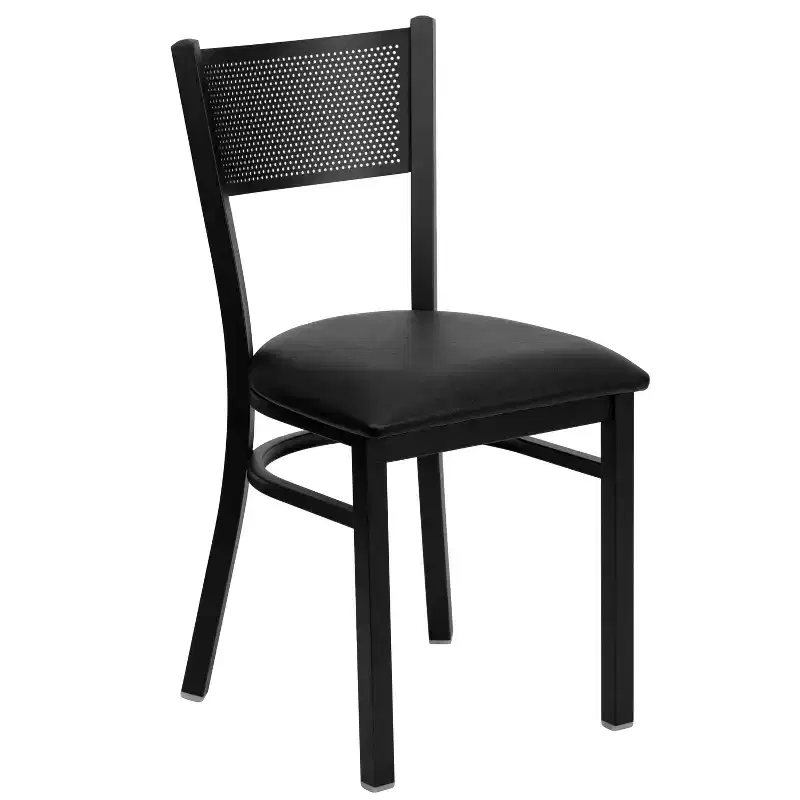 Flash Furniture Black Grid Back Metal Restaurant Chair