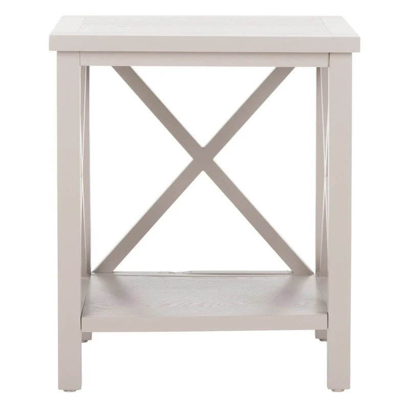SAFAVIEH Yasumi White Cross Back End Table - 18.1 x 13.4 x 21.5 - 18Wx13Dx22H