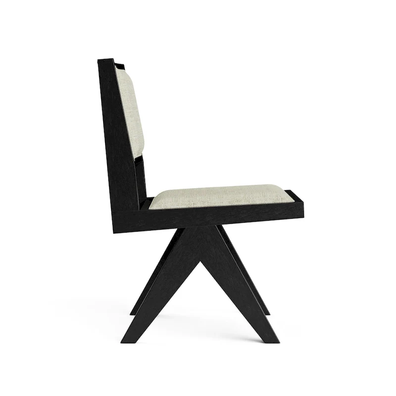 Furniture of America Evrena Modern Black Padded Fabric Dining Chairs (Set of 2)