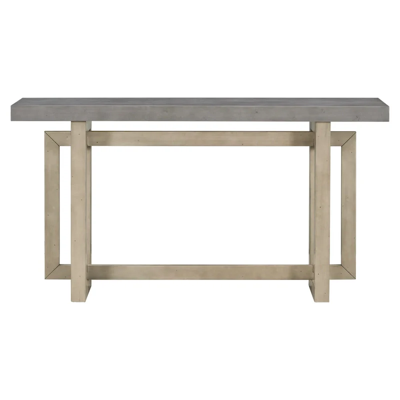Console Table with Industrial-inspired Concrete Wood Top