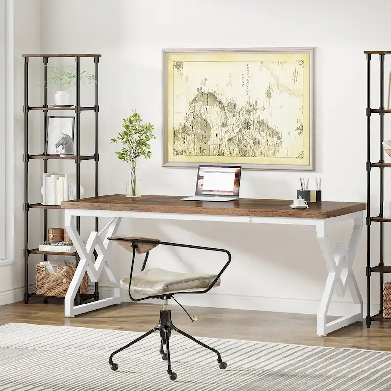 63-in Large Executive Desk, Home Office Computer Desk