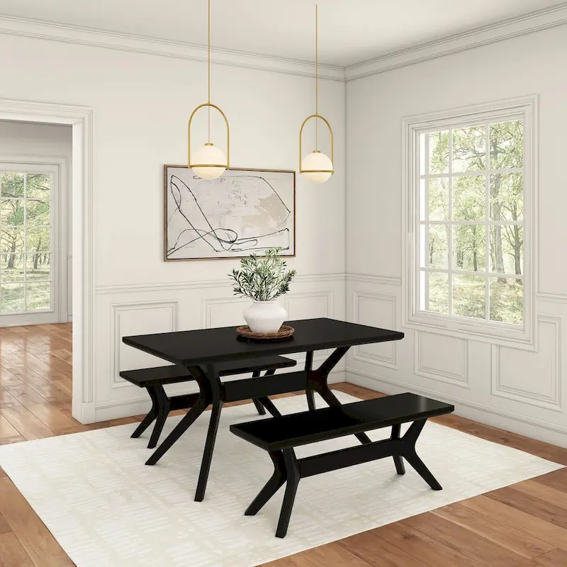 Plank and Beam Verso Cross Leg Rectangular Dining Table - 60