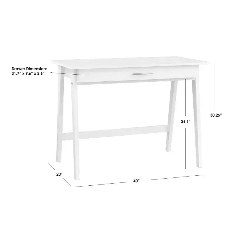 Buylateral Rollins Compact Single Drawer Writing Desk