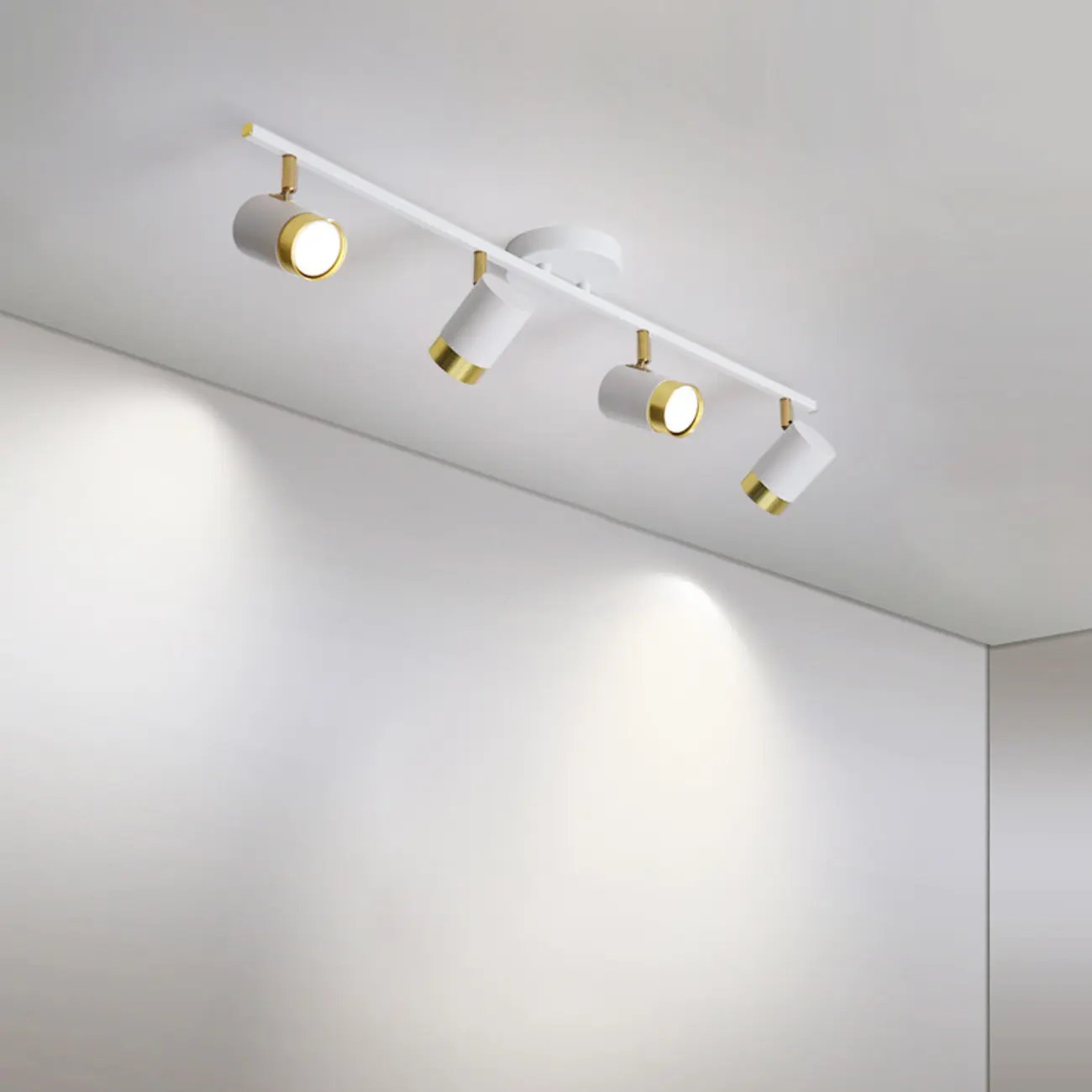 4-Light Modern Dimmable LED Track Lighting with Adjustable Head