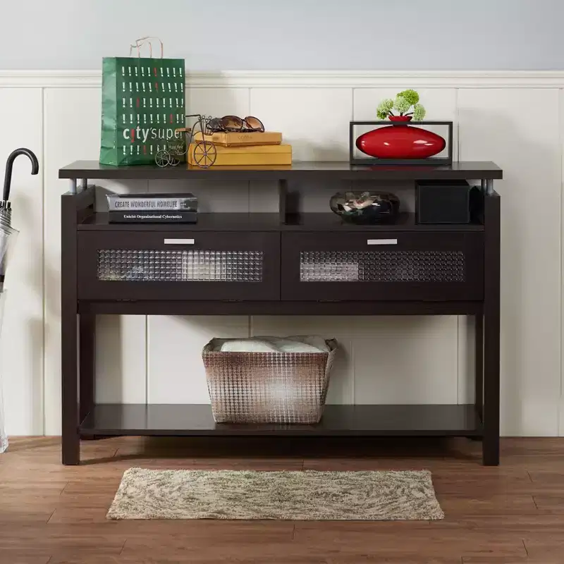 Ambrose Console Table Espresso - HOMES: Inside + Out: Modern Sofa, Foyer & Entrance Furniture with Storage