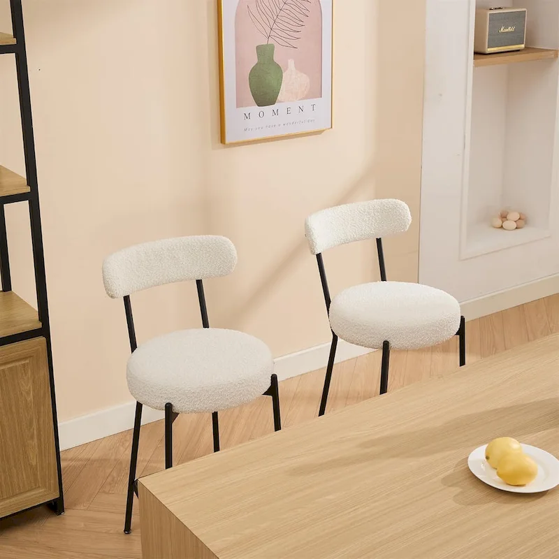 27 Modern Counter Stools Set of 2, Leather Bar Stools with Back & Pedals & Metal Legs