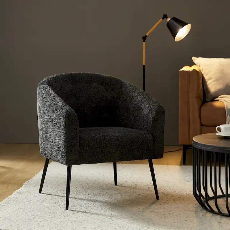 Hal Modern Boucle Armchair with Metal Legs by HULALA HOME