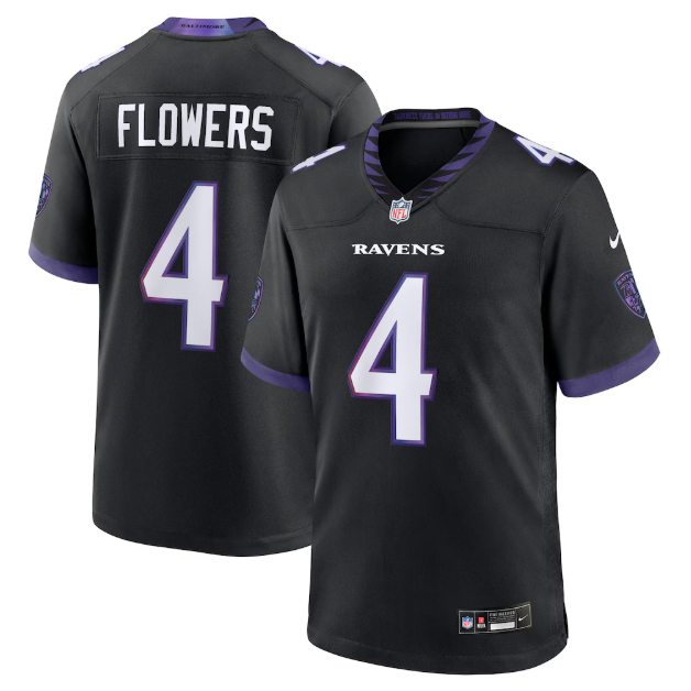 Baltimore Ravens Zay Flowers Black Alternate Game Jersey