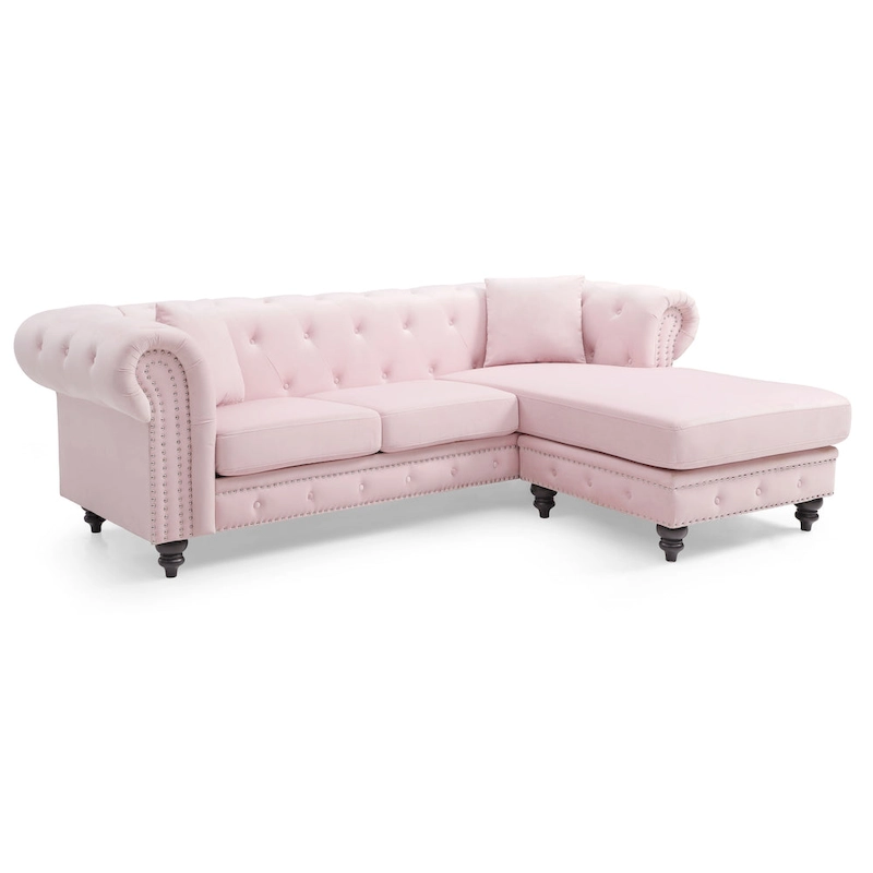 Nola Velvet Sofa with Chaise