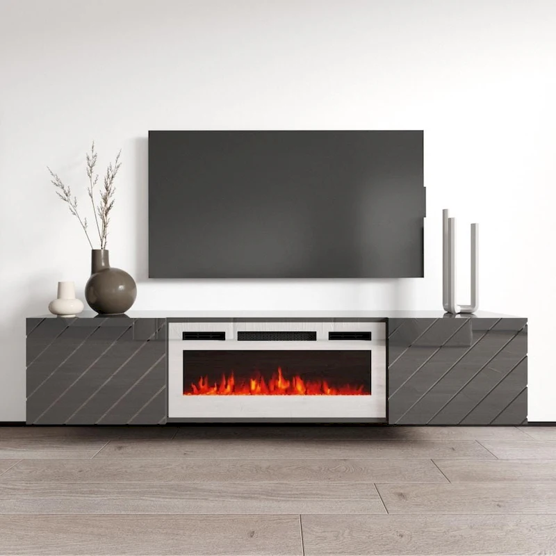 Luxe WH-EF Wall Mounted Electric Fireplace Modern 72 TV Stand