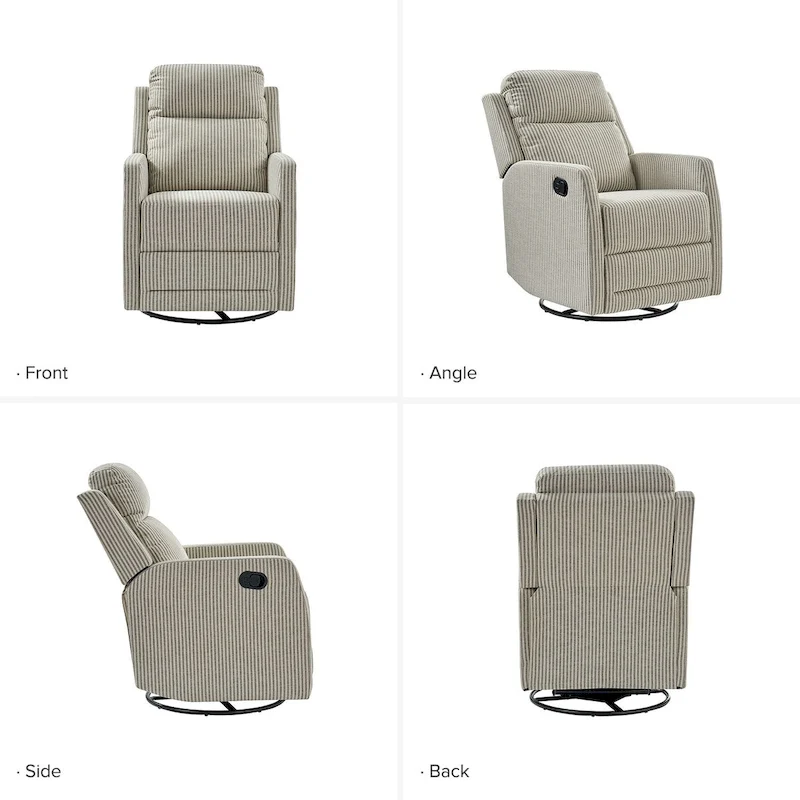 Diana Modern Polyester 360-degree Swivel Rocker Recliner Set of 2 by HULALA HOME