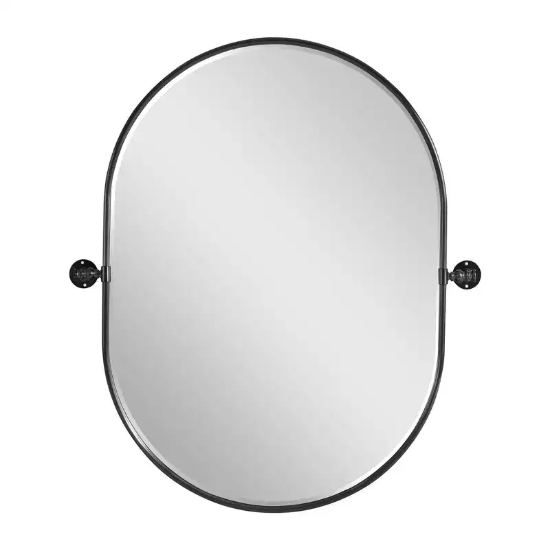 Dovelina Metal Frame Oval Pivot Bathroom Vanity Mirror