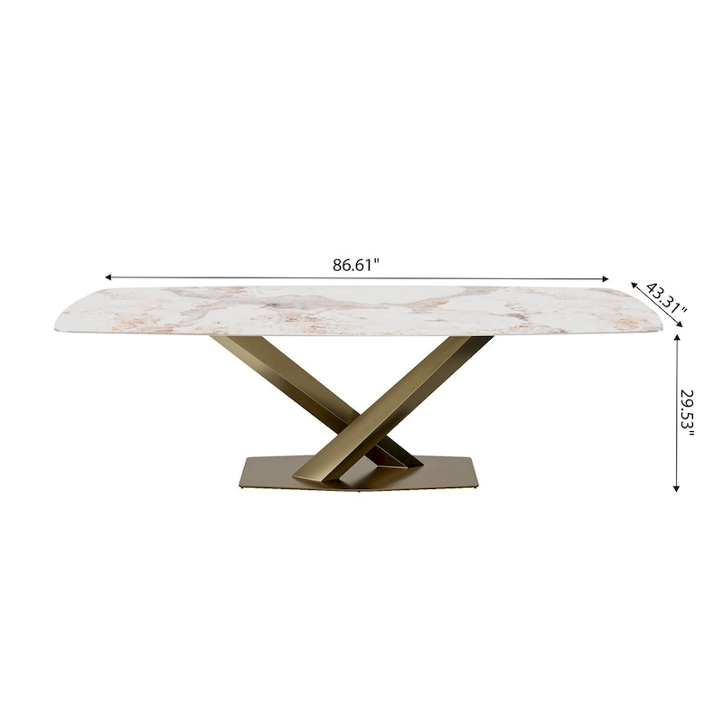 Modern Rectangle Sintered Stone Large Dining Table