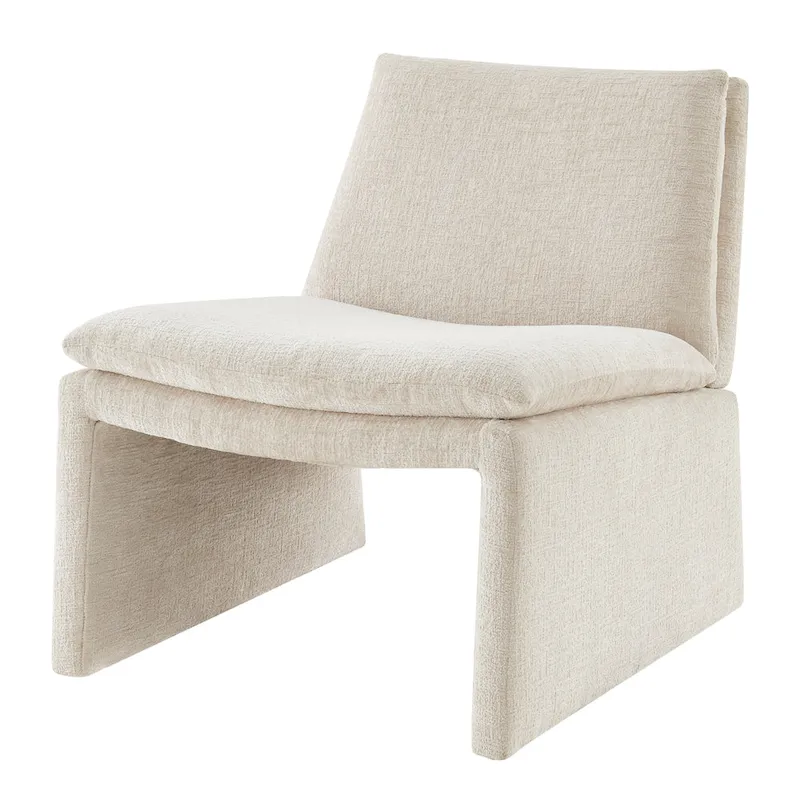 Chenille Accent Chair with Square Profile