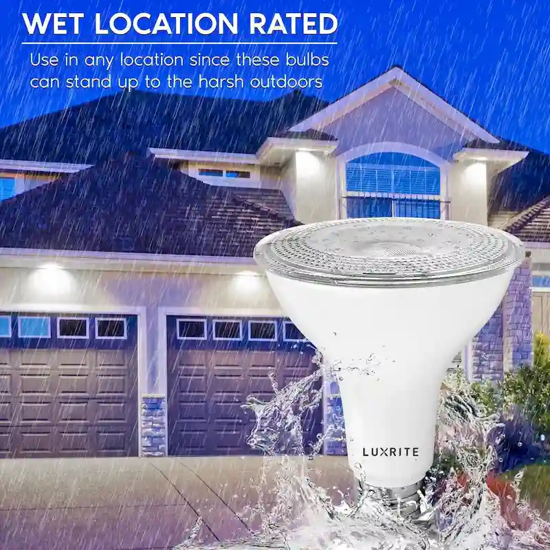 Luxrite 6 Pack LED PAR30 Flood Light Bulb 850 Lumens 11W Dimmable Wet Rated E26 Base UL Listed