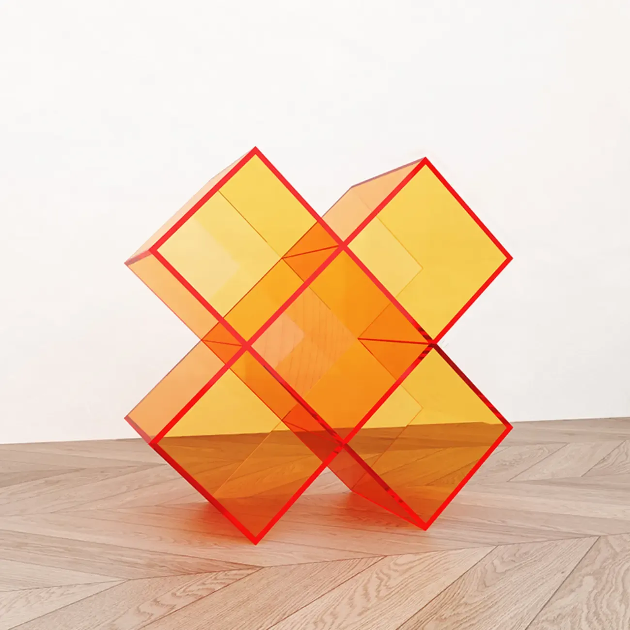 Acrylic Geometric End Table Bookshelf Display