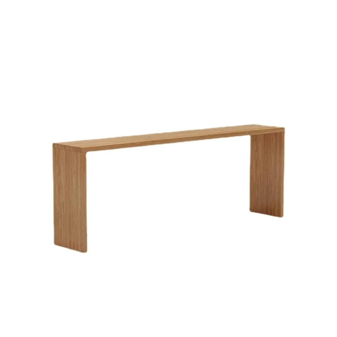 Rectangle Scandinavian Wooden Bar Height Table Double Pedestal