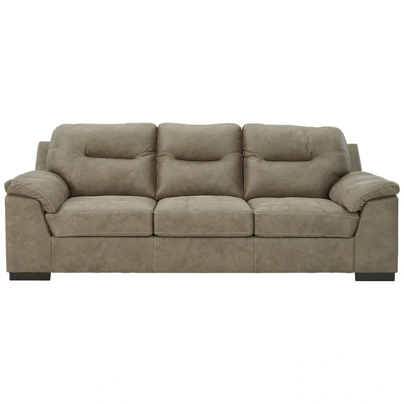 Modern Faux Leather Sofa with Tufted Styling