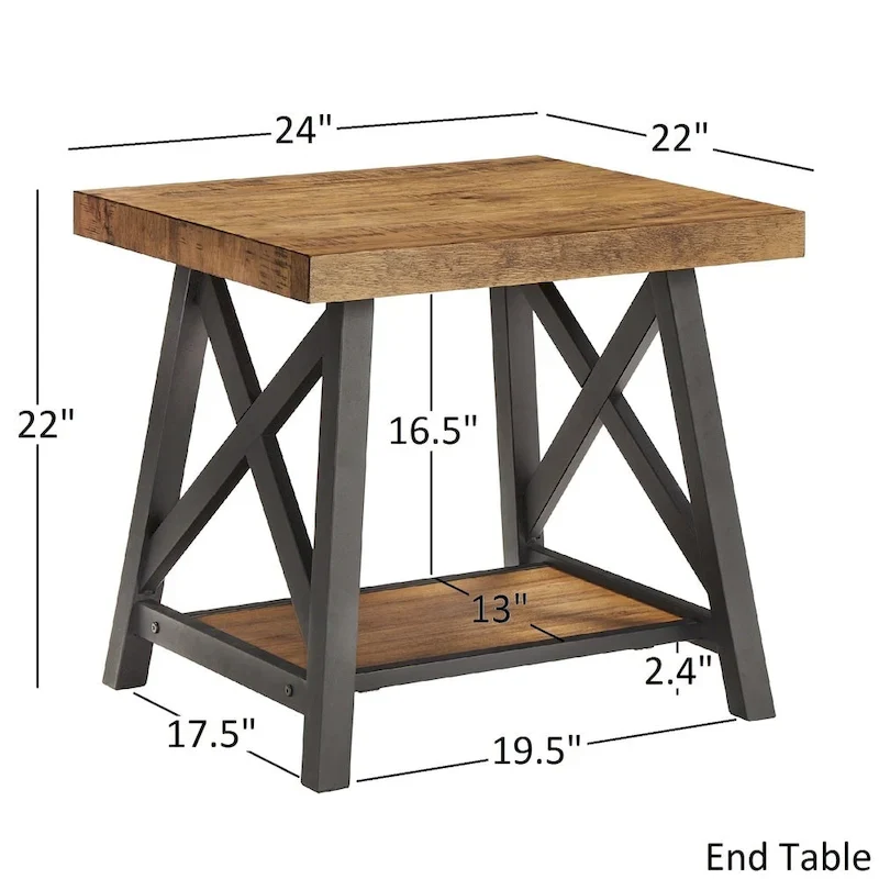 Bryson Rustic X-Base Accent Tables by iNSPIRE Q Classic