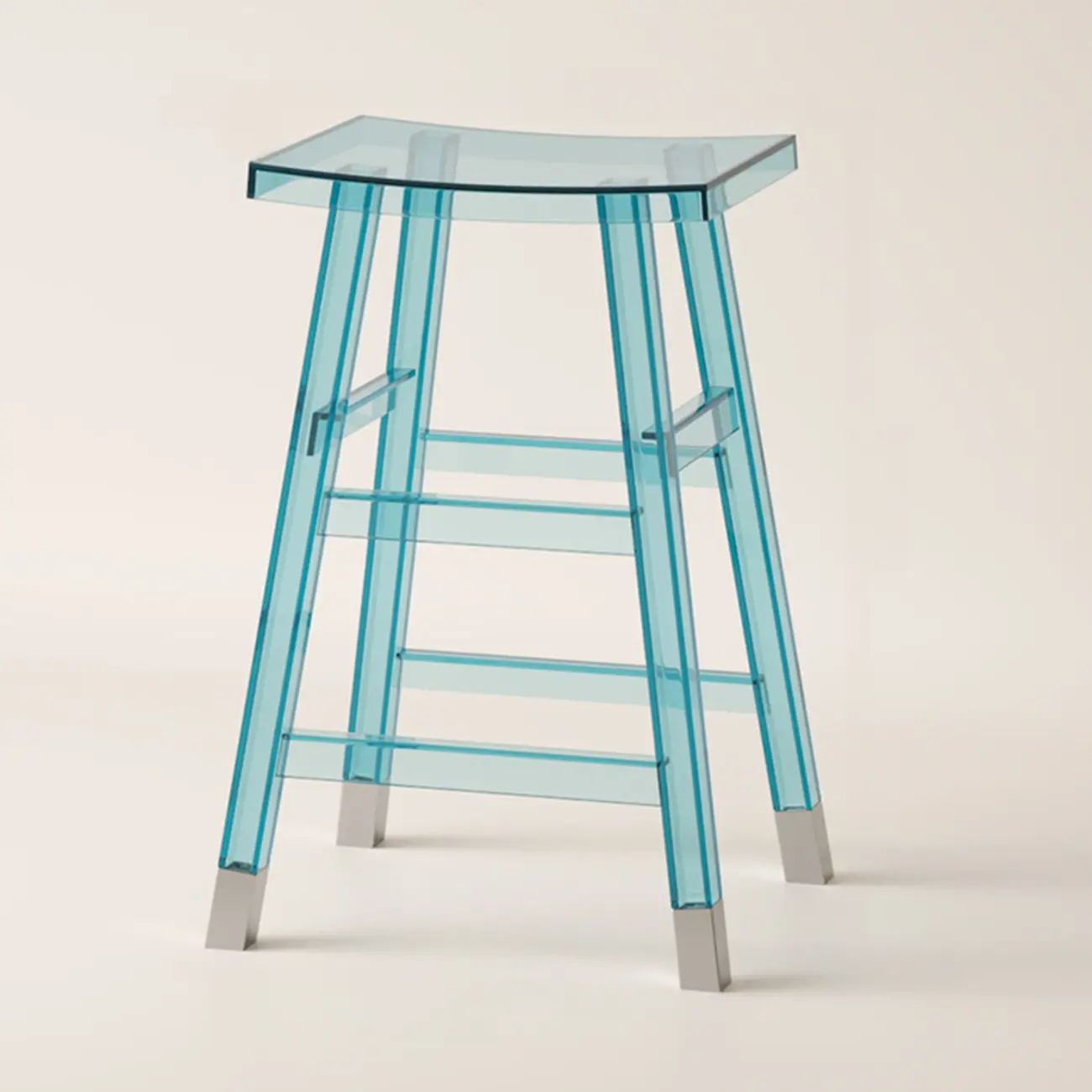 Saddle Acrylic Counter Height Backless Bar Stools