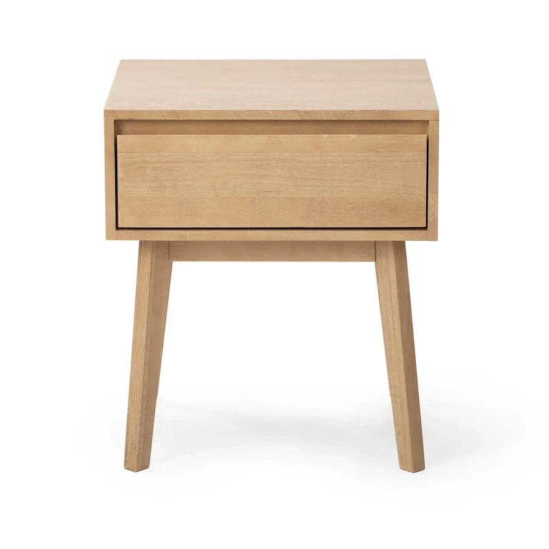 Plank and Beam Scandinavian Nightstand with 1 Drawer