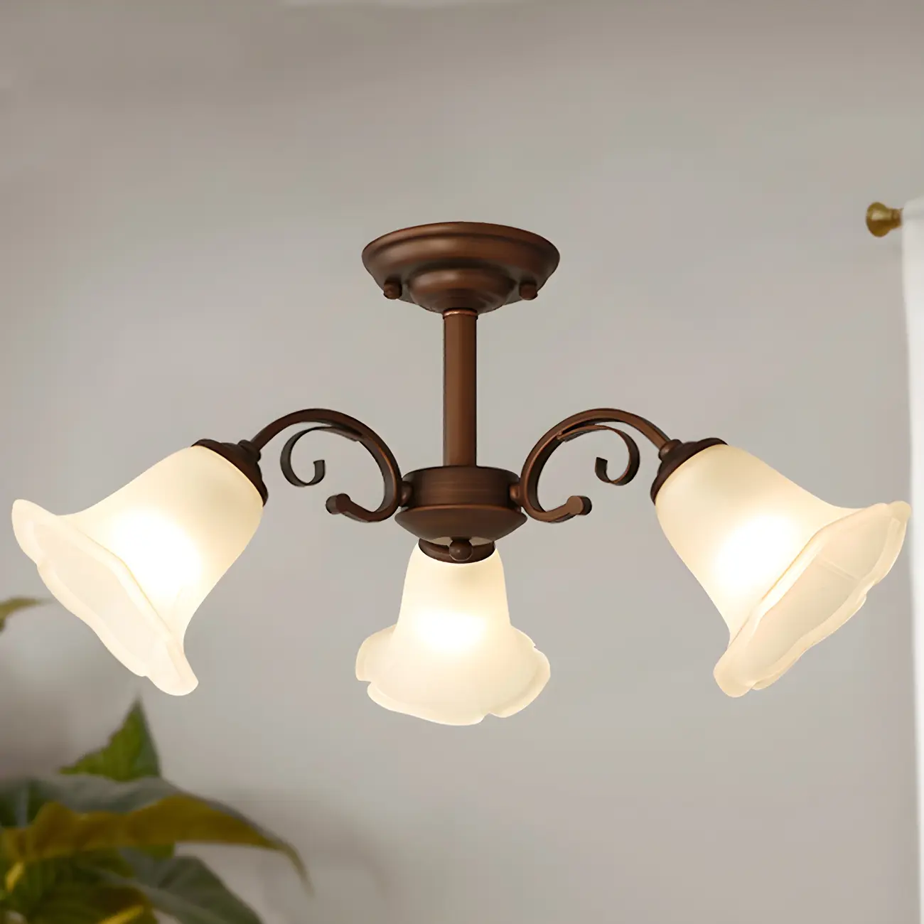 Elegant Bell Semi Flush LED Ceiling Light for Living Room
