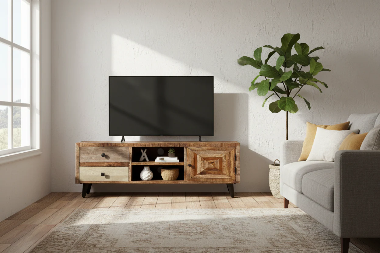 TV Stand 46.5x11.8x15.7 Solid Wood Mango