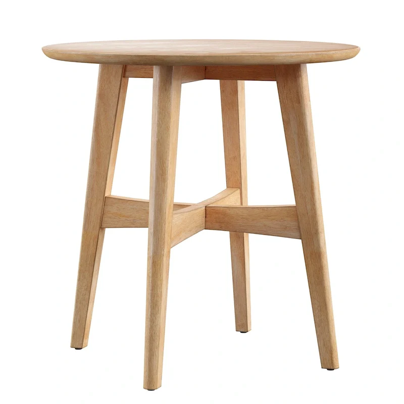 Wood End Table with X-Cross Base - Natural Finish