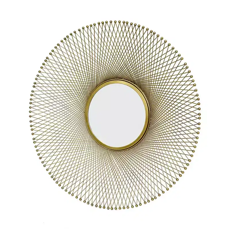 JTH LUXE Stellar 31.5 Round Gold Accent Mirror