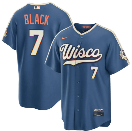 Tyler Black Milwaukee Brewers Mineral Blue 2026 City Connect Stadium Jersey